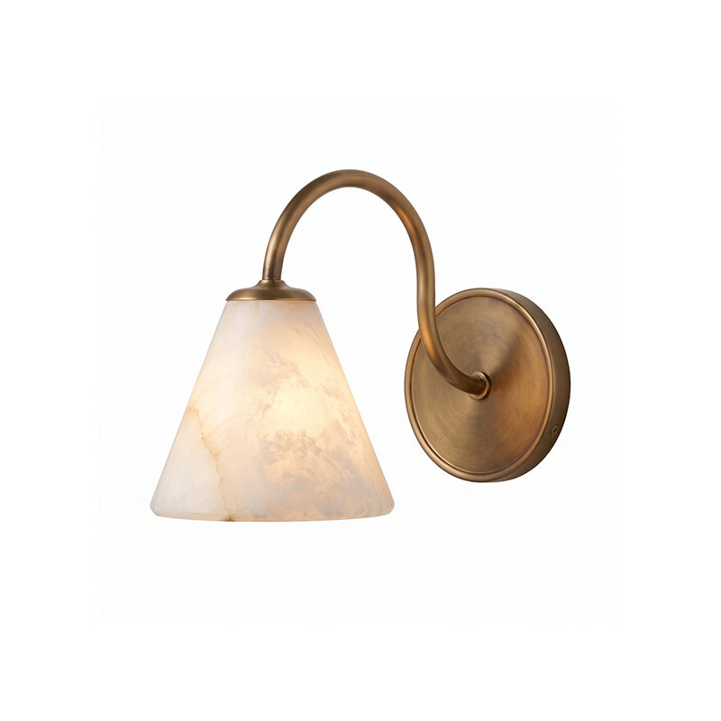 Wesley Alabaster Gooseneck Wall Sconce