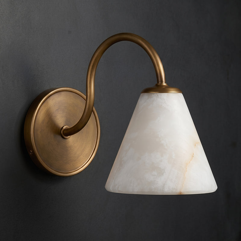 Wesley Alabaster Gooseneck Wall Sconce