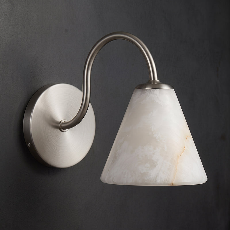 Wesley Alabaster Gooseneck Wall Sconce