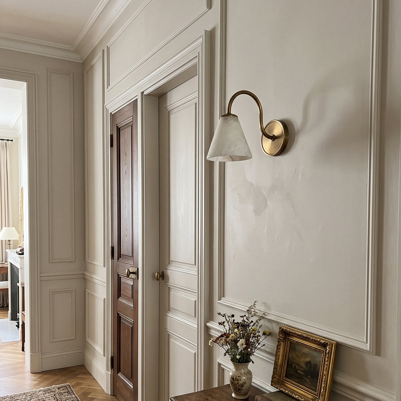 Wesley Alabaster Gooseneck Wall Sconce