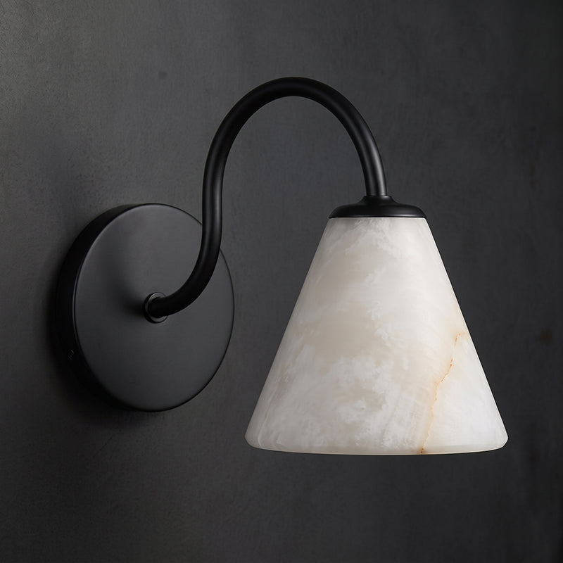 Wesley Alabaster Gooseneck Wall Sconce