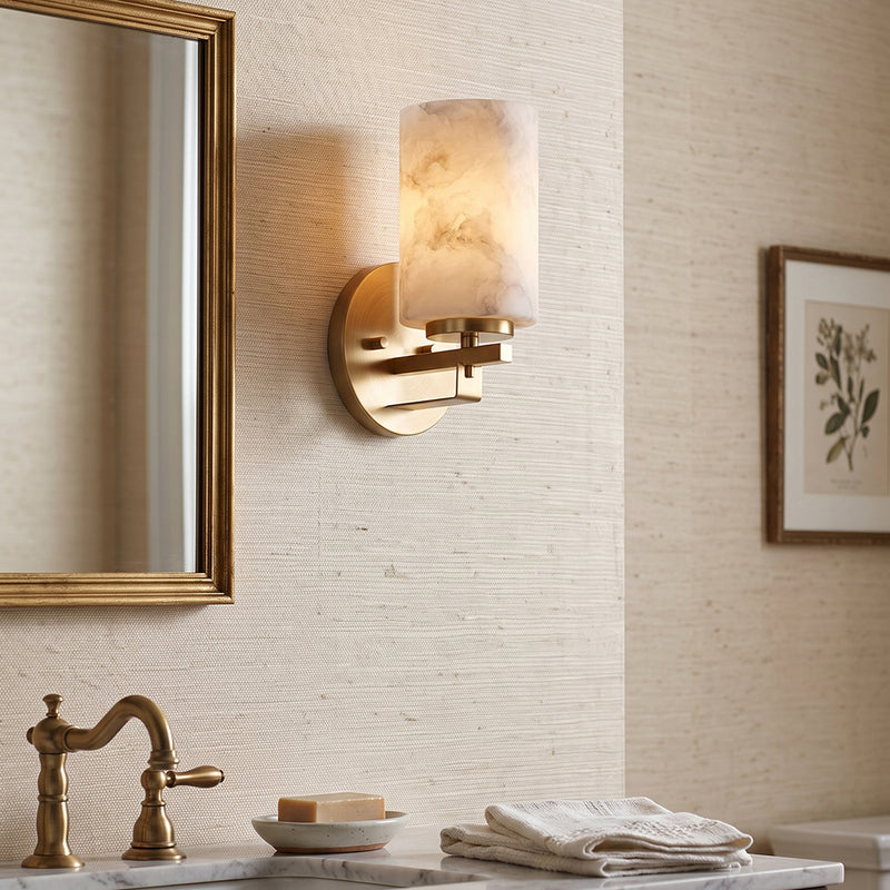 Whitman Alabaster Cylinder Sconce