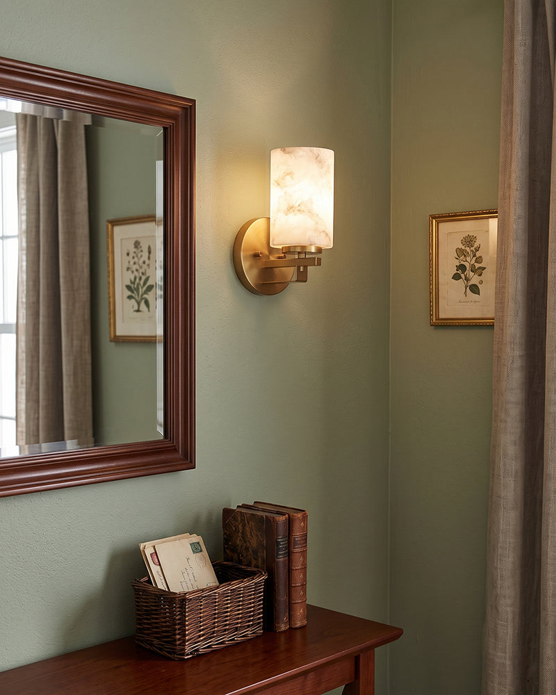 Whitman Alabaster Cylinder Sconce