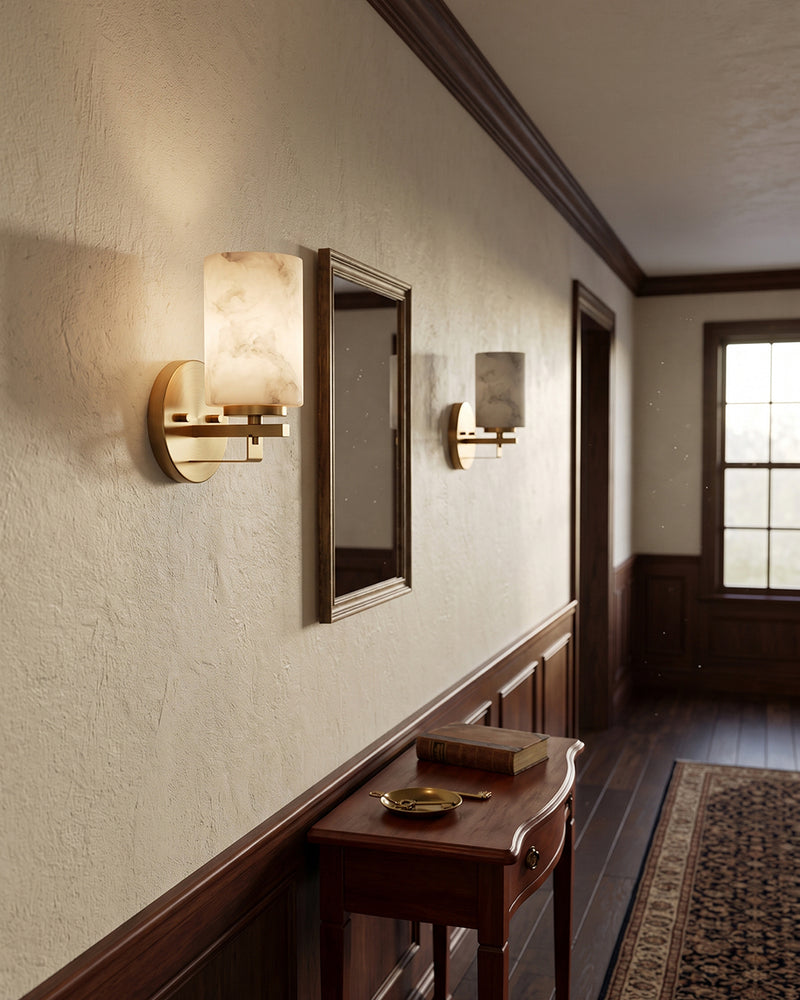 Whitman Alabaster Cylinder Sconce