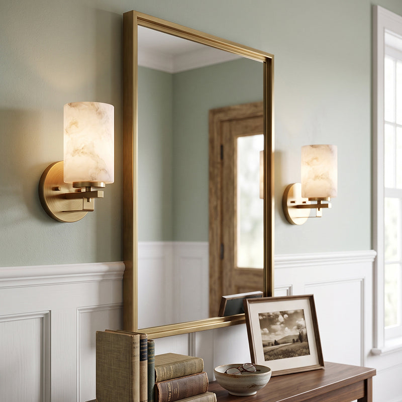 Whitman Alabaster Cylinder Sconce
