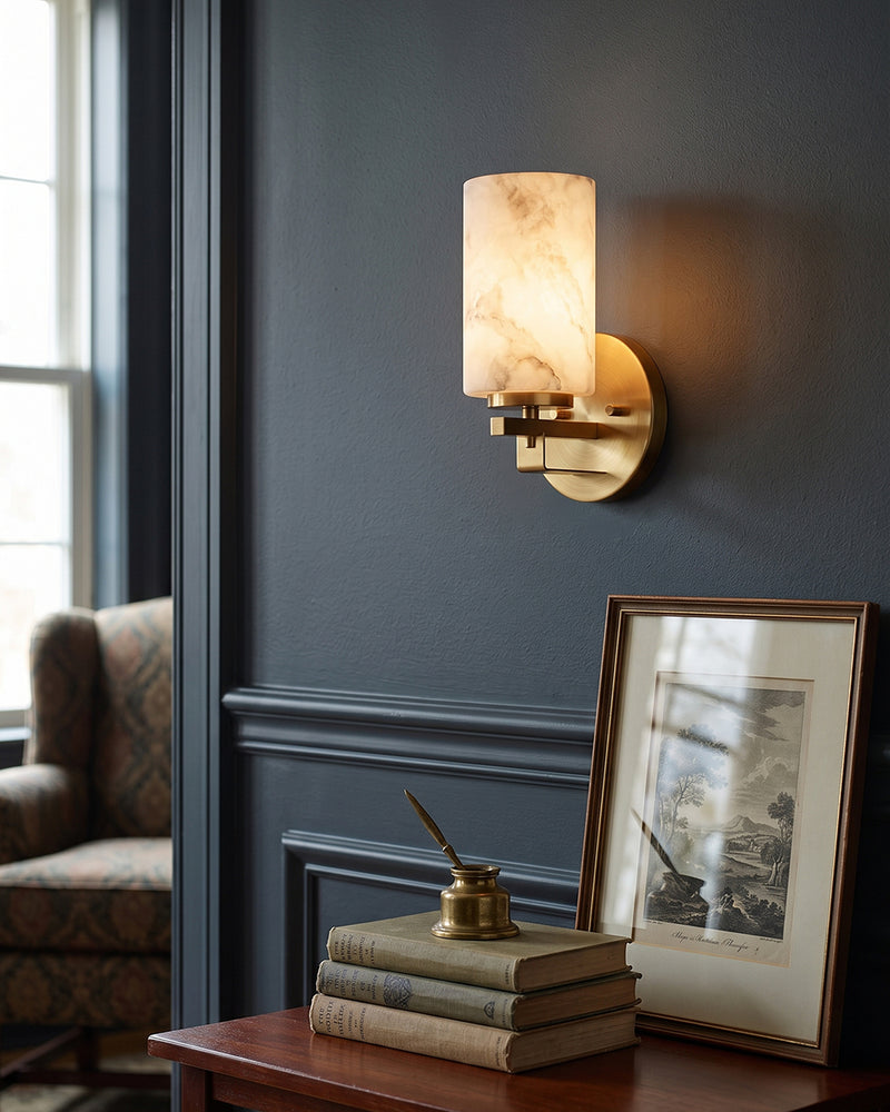 Whitman Alabaster Cylinder Sconce