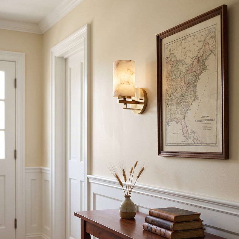 Whitman Alabaster Cylinder Sconce
