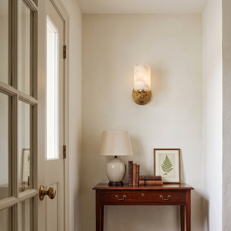 Whitman Alabaster Cylinder Sconce