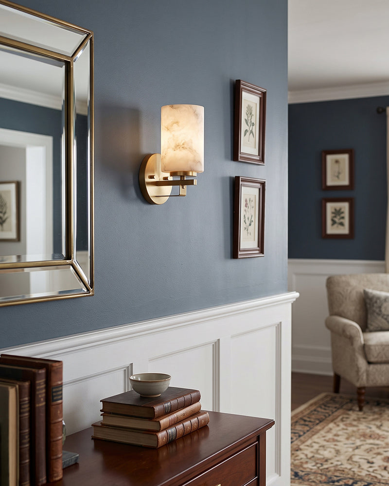 Whitman Alabaster Cylinder Sconce