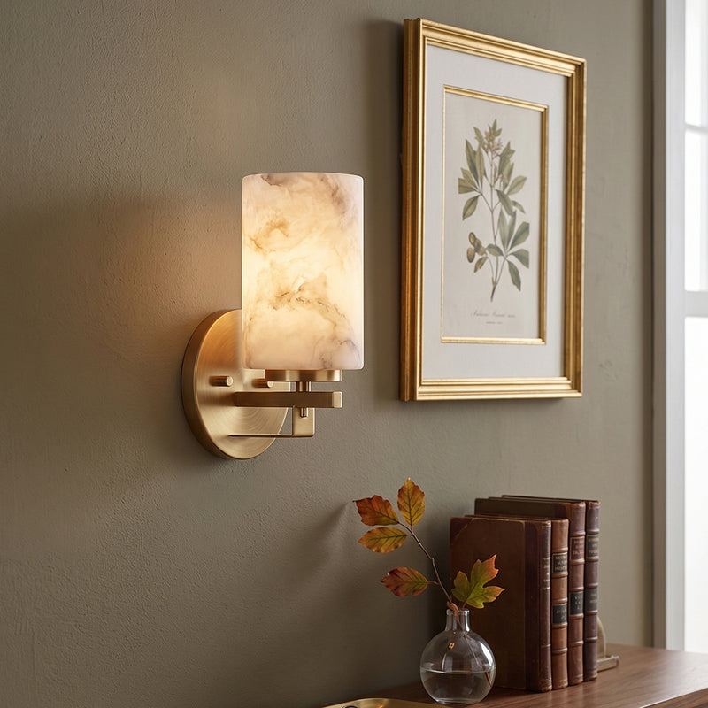Whitman Alabaster Cylinder Sconce