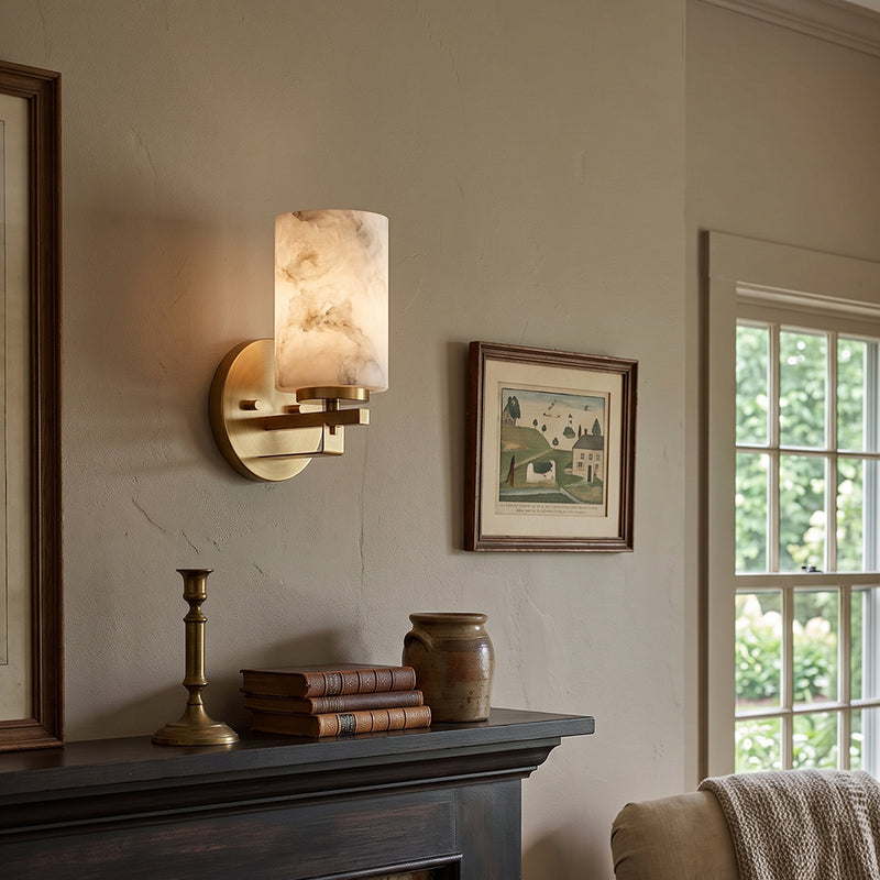 Whitman Alabaster Cylinder Sconce