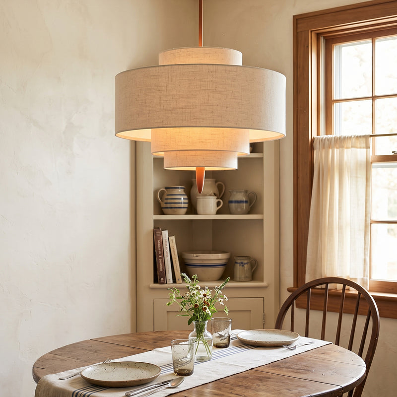 Winslow Tiered Linen Pendant Lamp – detail 2