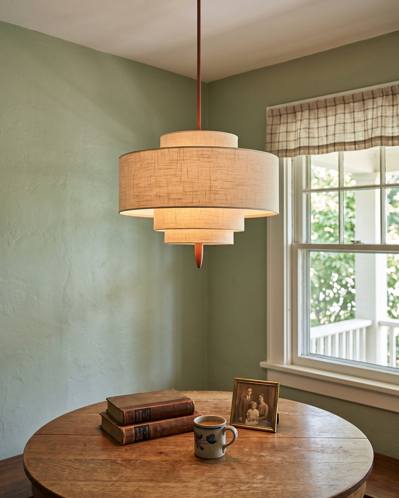 Winslow Tiered Linen Pendant Lamp – detail 6