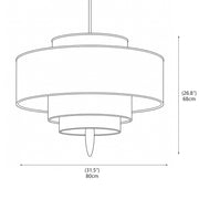 Winslow Tiered Linen Pendant Lamp – detail 3
