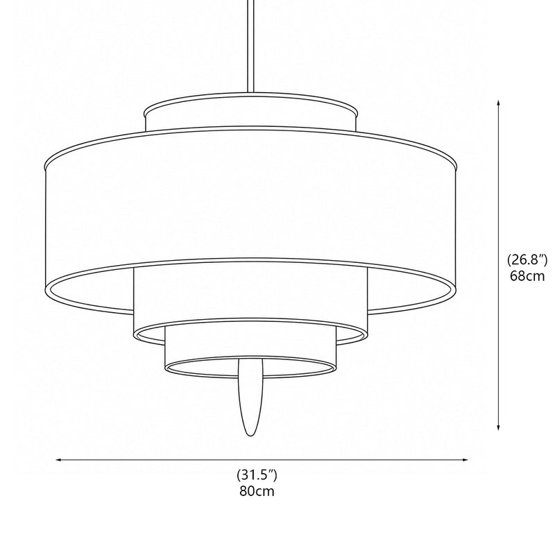 Winslow Tiered Linen Pendant Lamp – detail 3