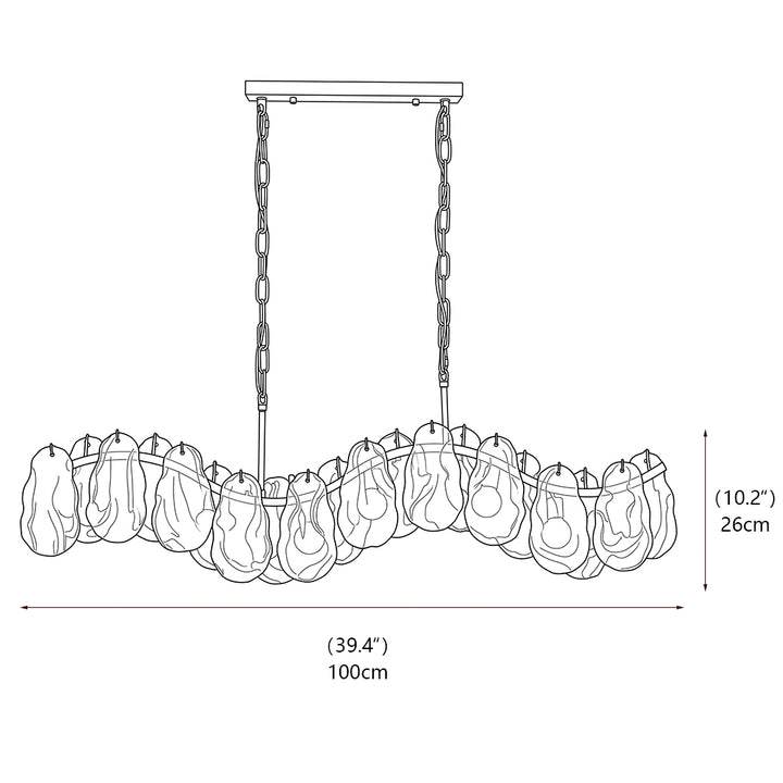 Yagla Glass Linear Chandelier