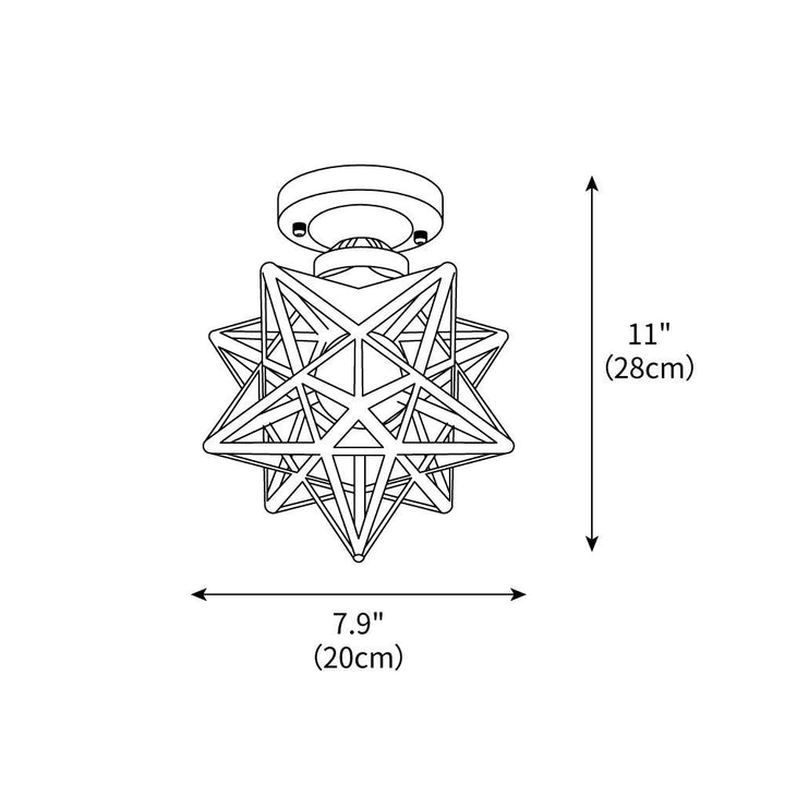 Moravian Star Brass Ceiling Light 7.9" – detail 3