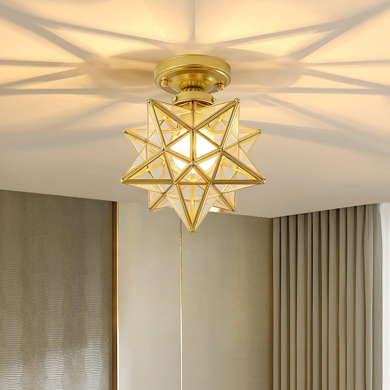 Moravian Star Brass Ceiling Light 7.9"