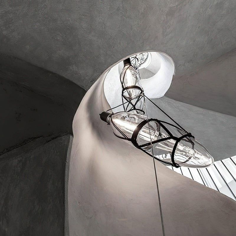 Mouth Blown Crystal Glass Pendant Lamp