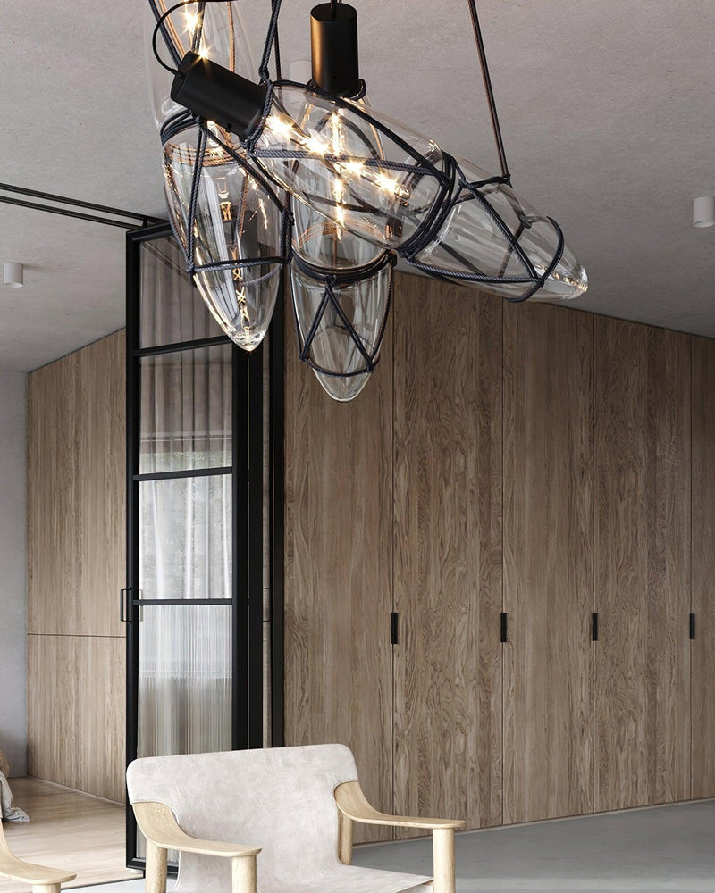 Mouth Blown Crystal Glass Pendant Lamp