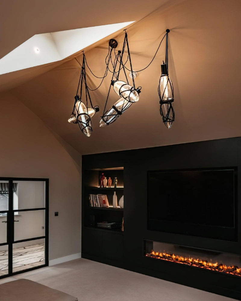 Mouth Blown Crystal Glass Pendant Lamp