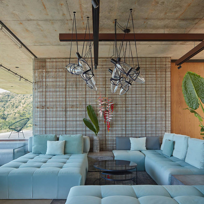 Mouth Blown Crystal Glass Pendant Lamp