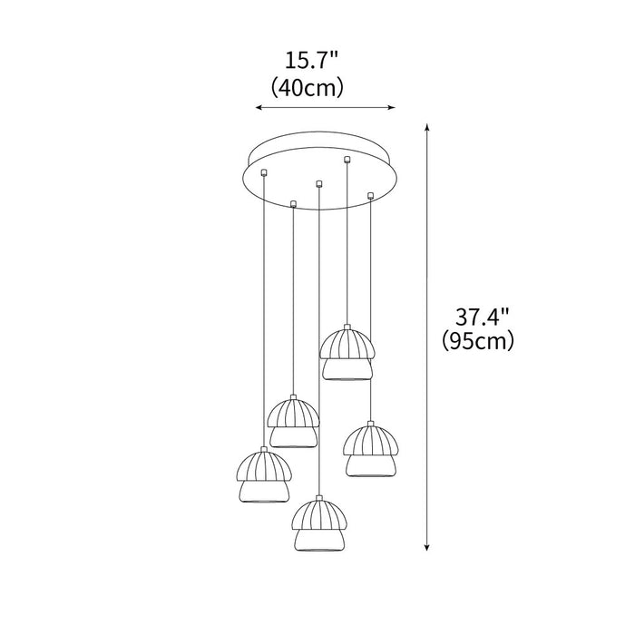 Mushroom Cluster Chandelier