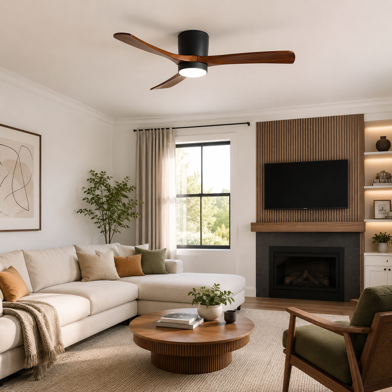 Nordic Wooden Ceiling Fan Light