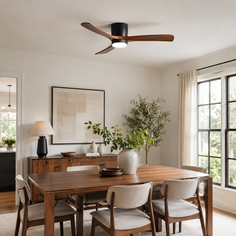 Nordic Wooden Ceiling Fan Light