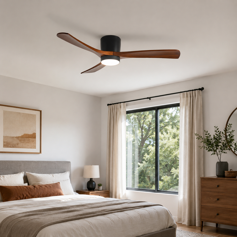Nordic Wooden Ceiling Fan Light