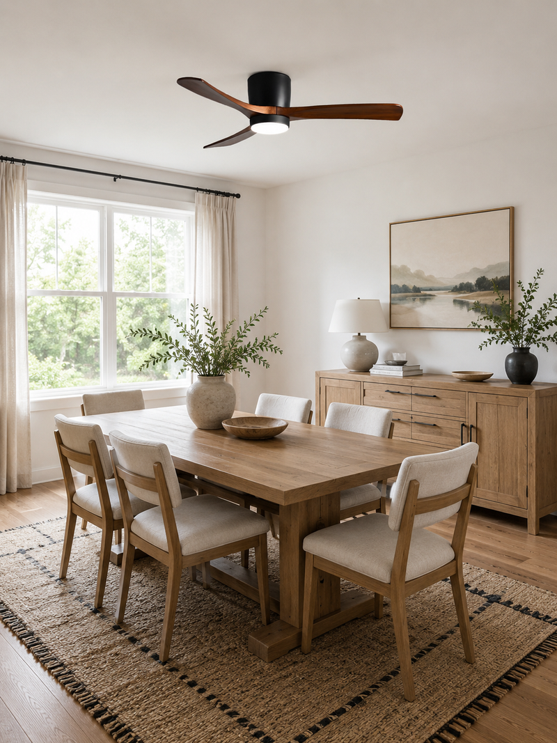 Nordic Wooden Ceiling Fan Light