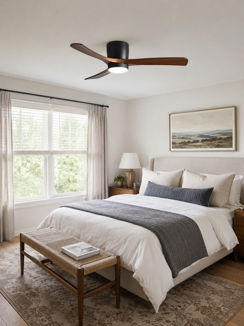 Nordic Wooden Ceiling Fan Light