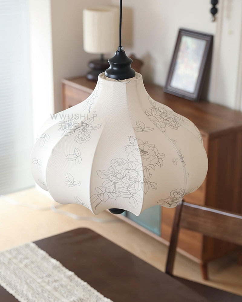 Orchid Fabric Pendant Light
