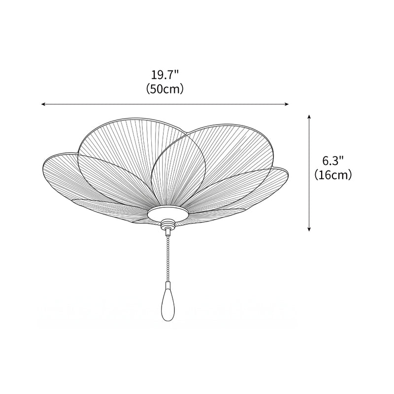 Orlaya Pleated Lotus Ceiling Light