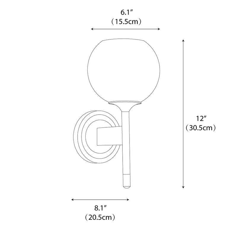 Orrefors Ball Brass Wall Lamp