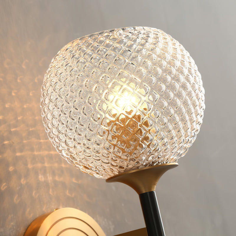 Orrefors Ball Brass Wall Lamp