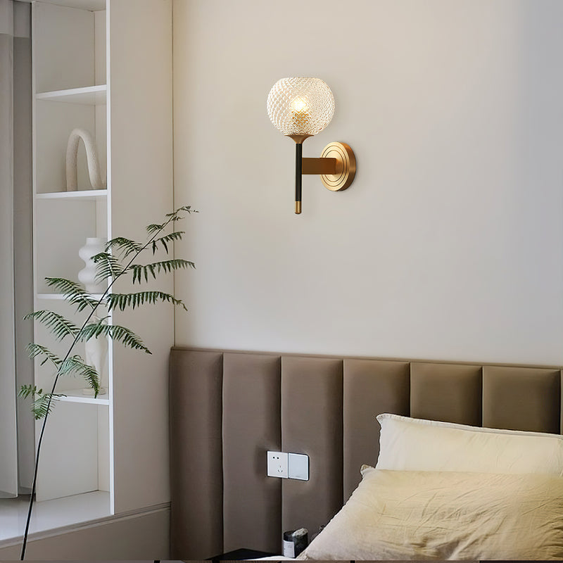 Orrefors Ball Brass Wall Lamp