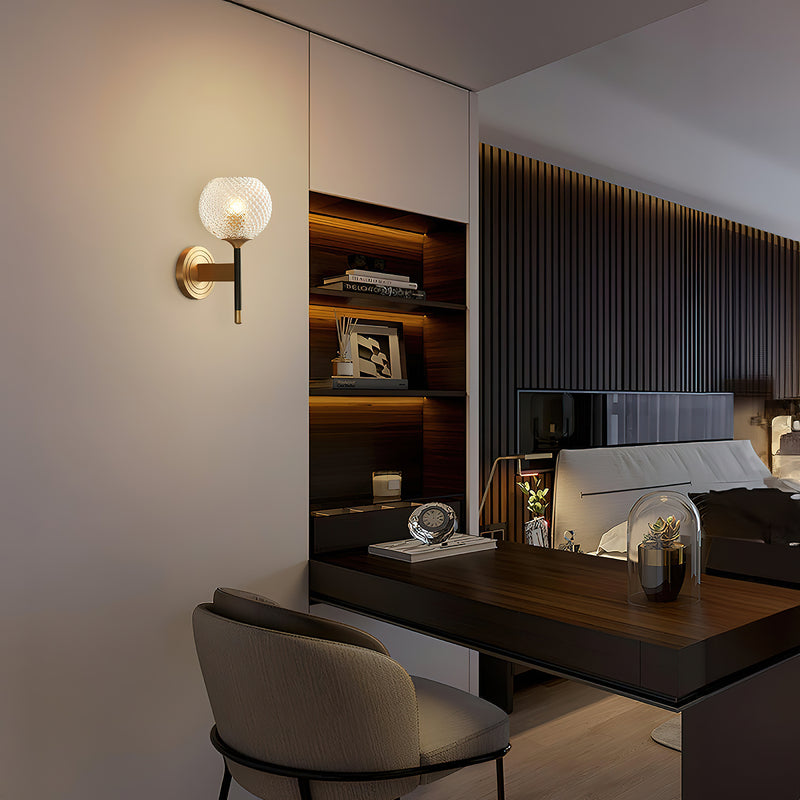 Orrefors Ball Brass Wall Lamp