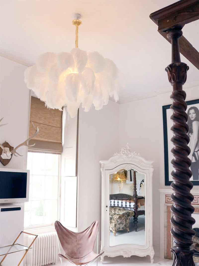 Ostrich Feather Chandelier