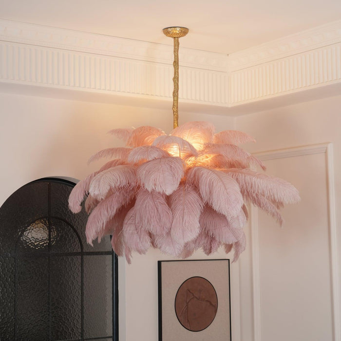 Ostrich Feather Chandelier