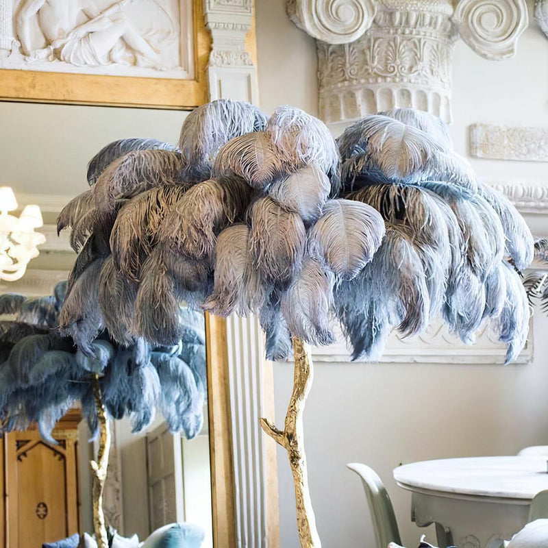 Ostrich Feather Floor Light 39.4″