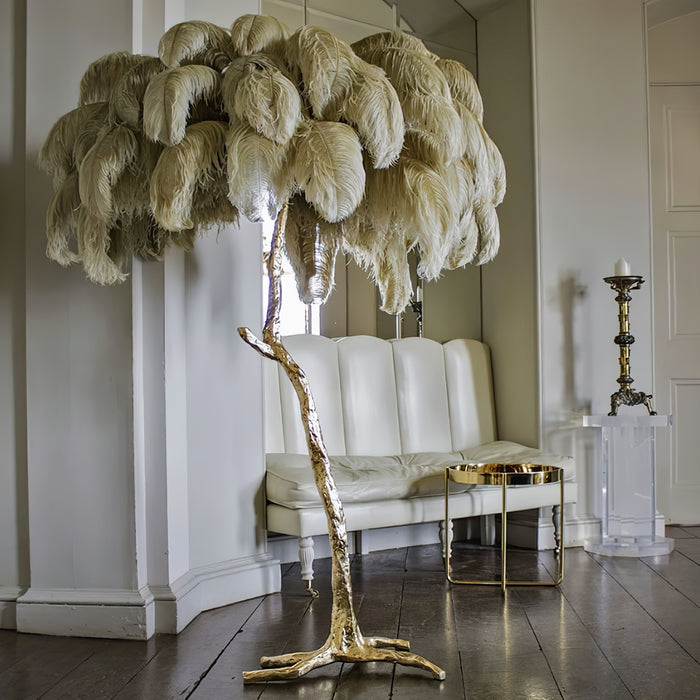 Ostrich Feather Floor Light 39.4″