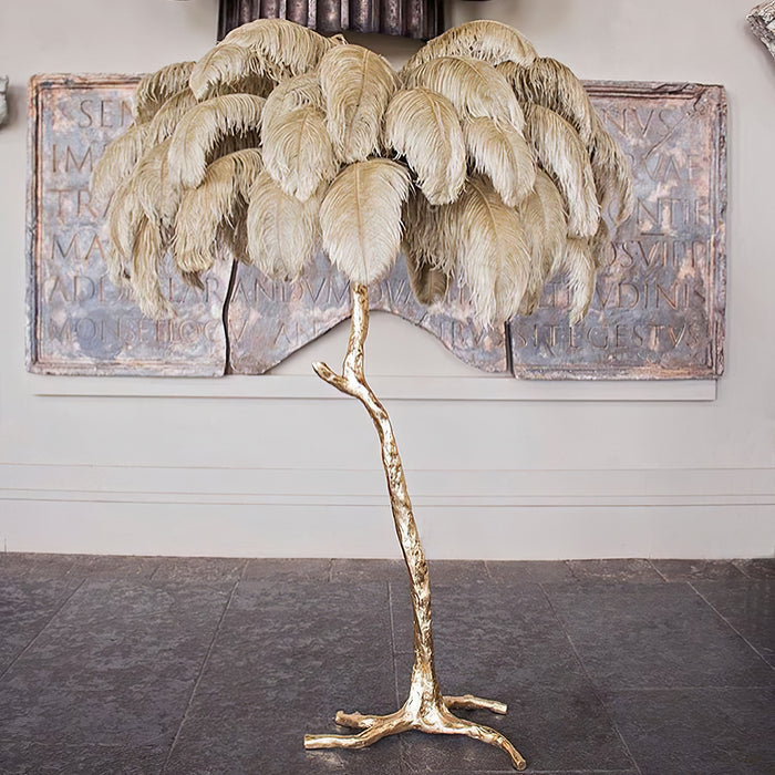 Ostrich Feather Floor Light 39.4″