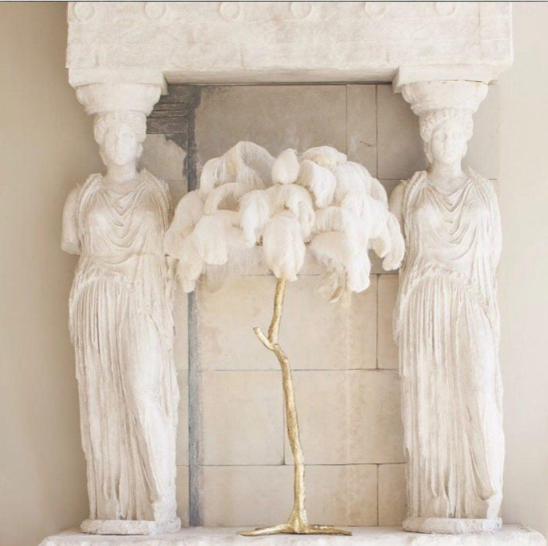 Ostrich Feather Floor Light 39.4″