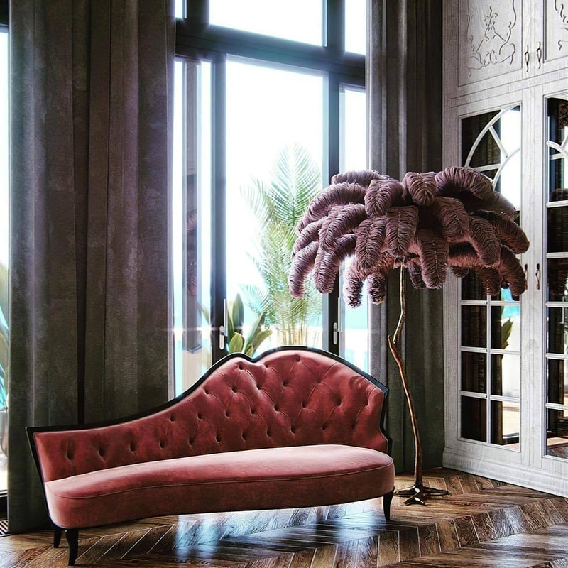 Ostrich Feather Floor Light 39.4″