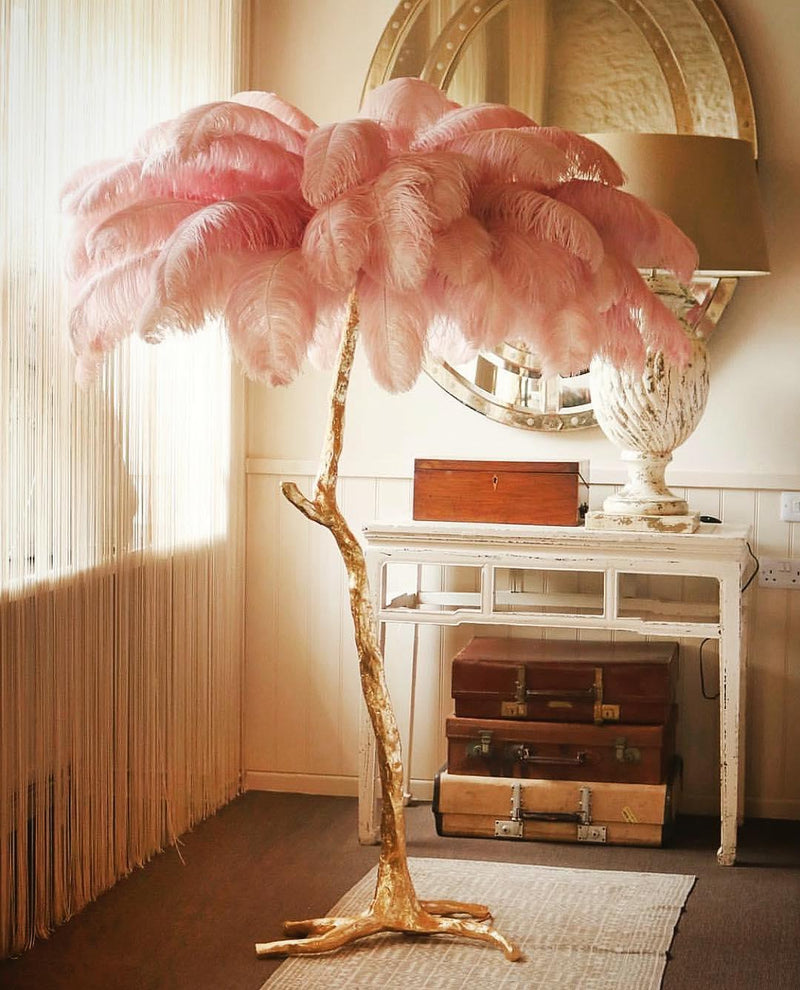 Ostrich Feather Floor Light 39.4″