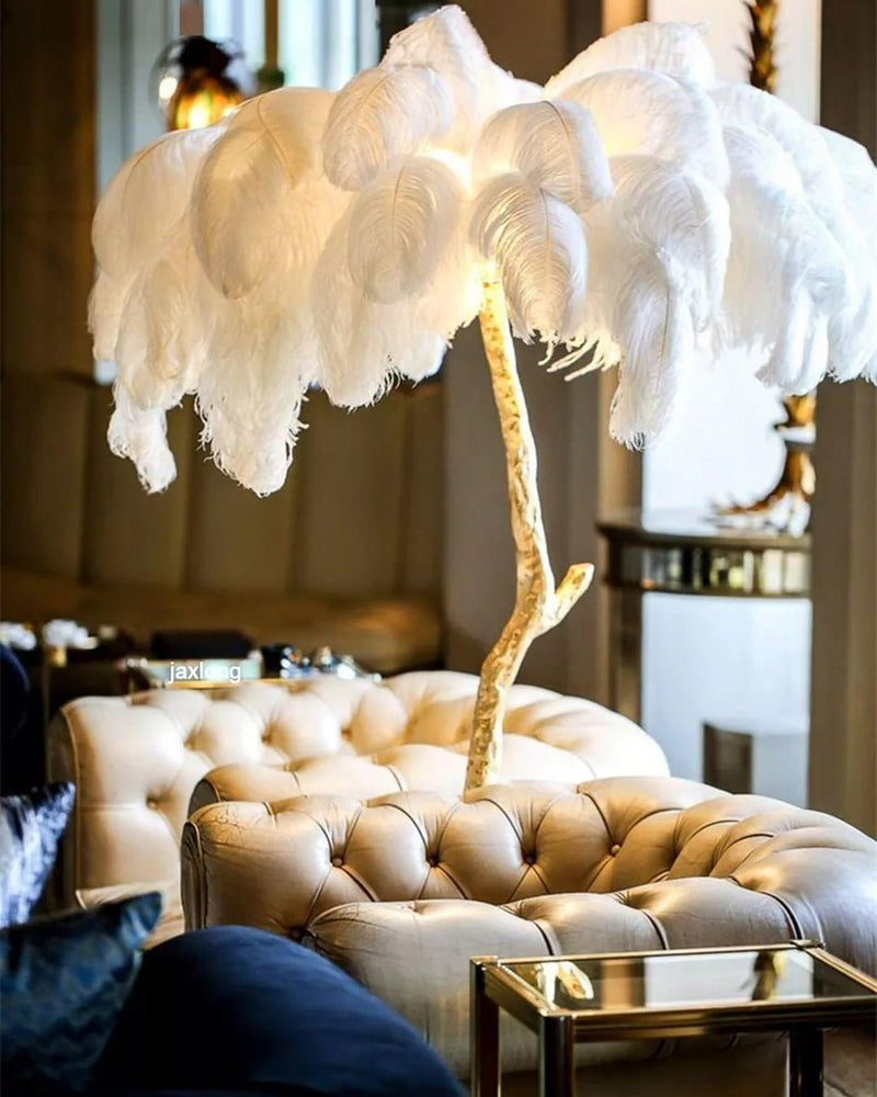 Ostrich Feather Floor Light 39.4″