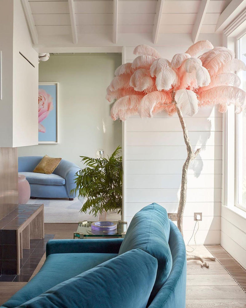 Ostrich Feather Floor Light 39.4″
