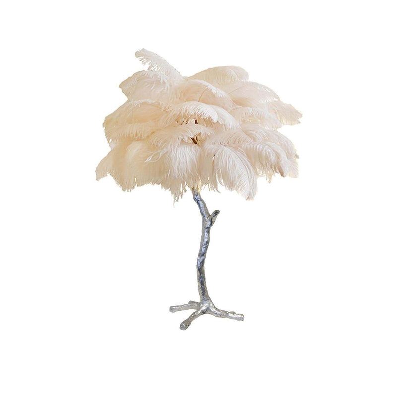 Ostrich Feather Table Lamp 29.5″