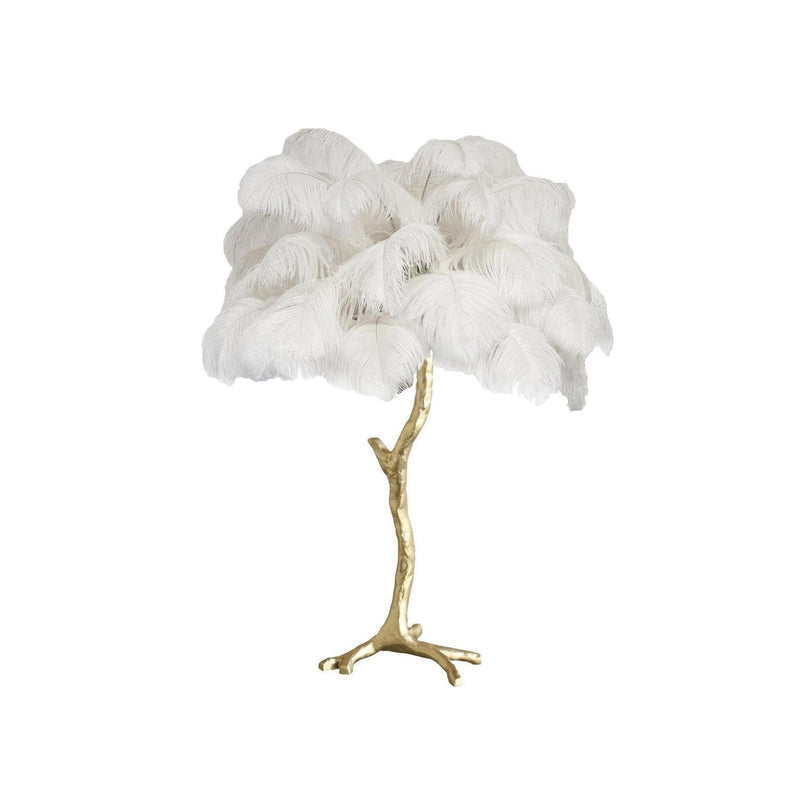 Ostrich Feather Table Lamp 29.5″
